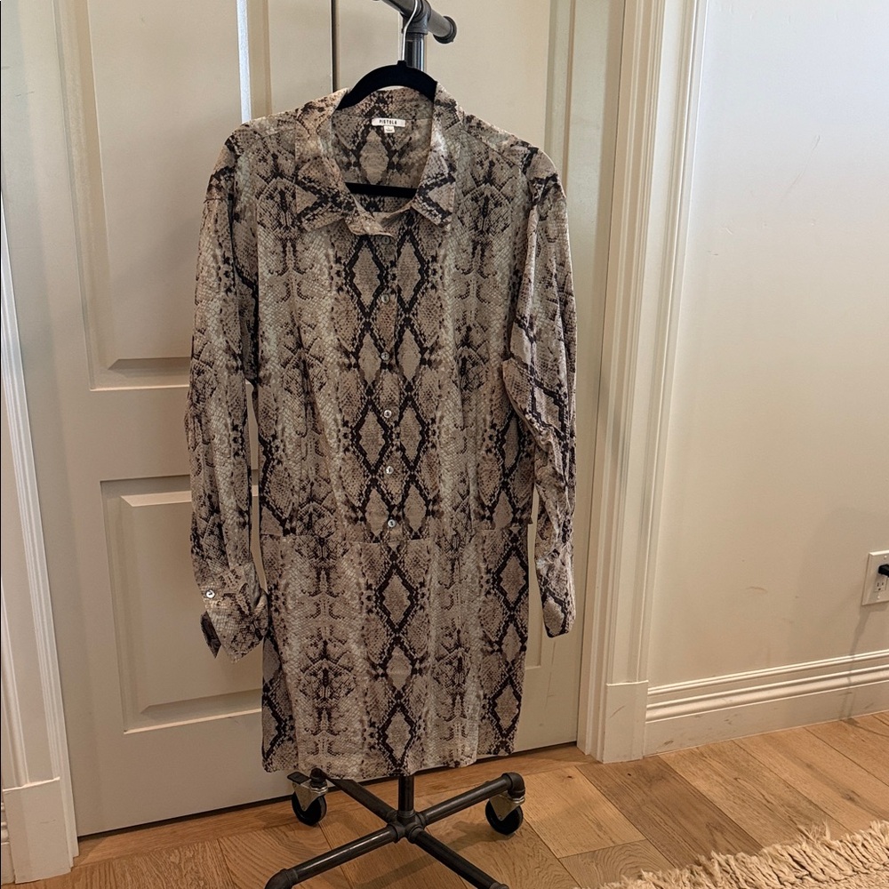 Snake Print Long Sleeve Dress
